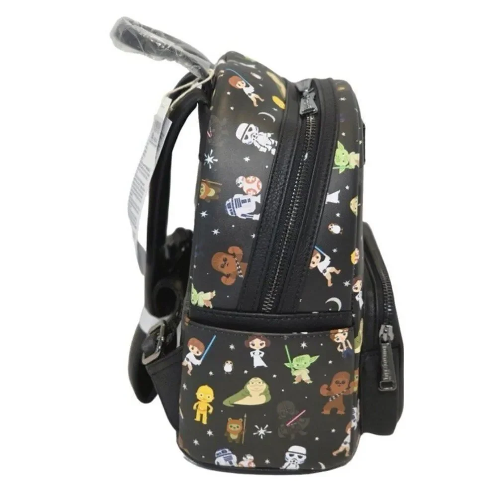 Disney Parks LOUNGEFLY Chibi Star Wars Mini Backpack SOLO LEIA Chewbacca NWT